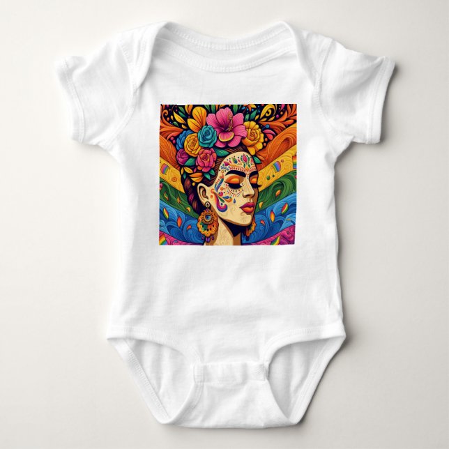 Frida inspired baby bodysuit (Front)