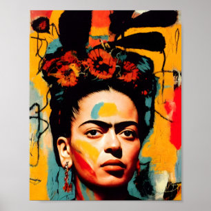 Frida Kahlo Abstract Colorful Poster