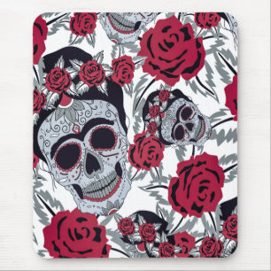 Frida Kahlo  and roses  Mouse Pad
