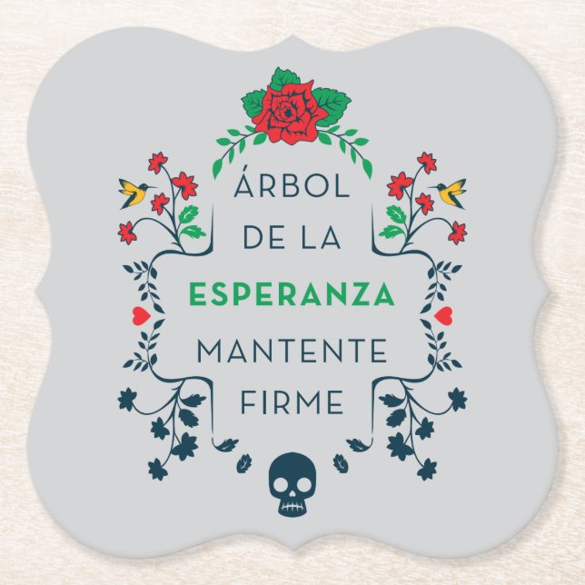 Frida Kahlo | Árbol De La Esperanza Paper Coaster (Front)