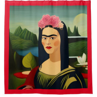 Frida Kahlo as Mona Lisa Shower Curtain
