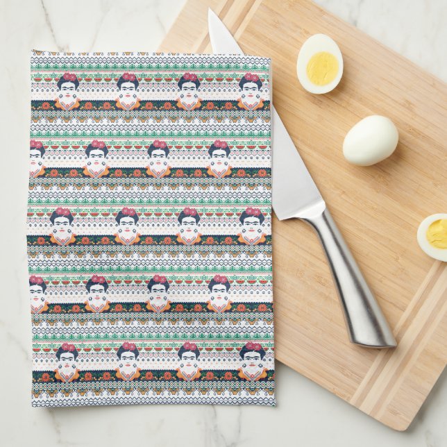 Frida Kahlo | Aztec Tea Towel (Quarter Fold)