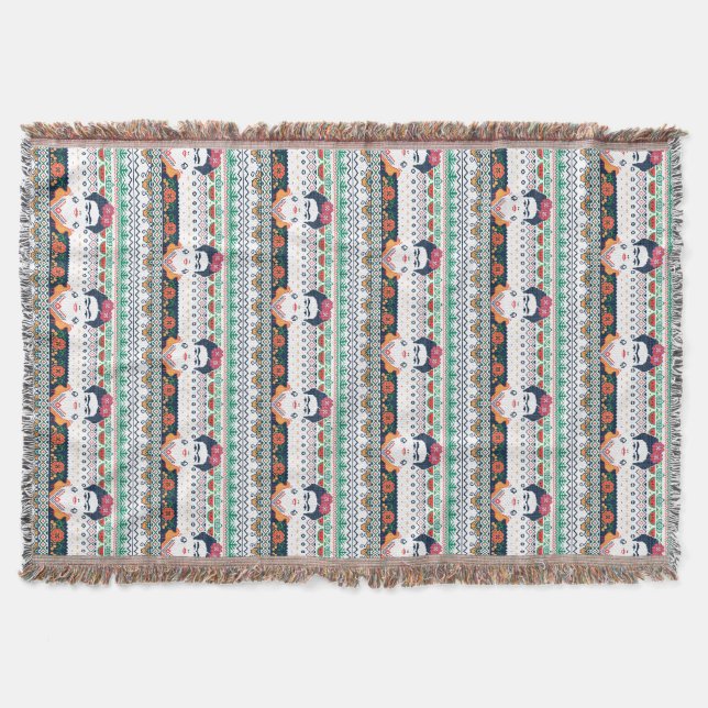Frida Kahlo | Aztec Throw Blanket (Front)