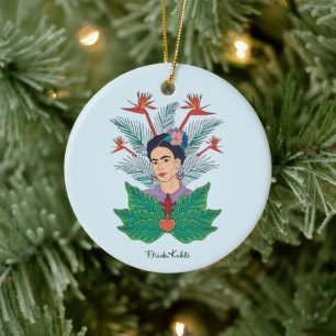 Frida Kahlo   Birds of Paradise Floral Graphic Ceramic Ornament