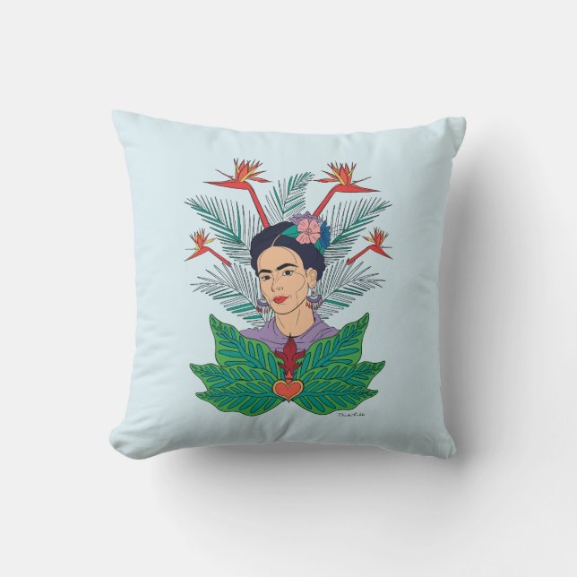 Frida Kahlo | Birds of Paradise Floral Graphic Cushion (Front)