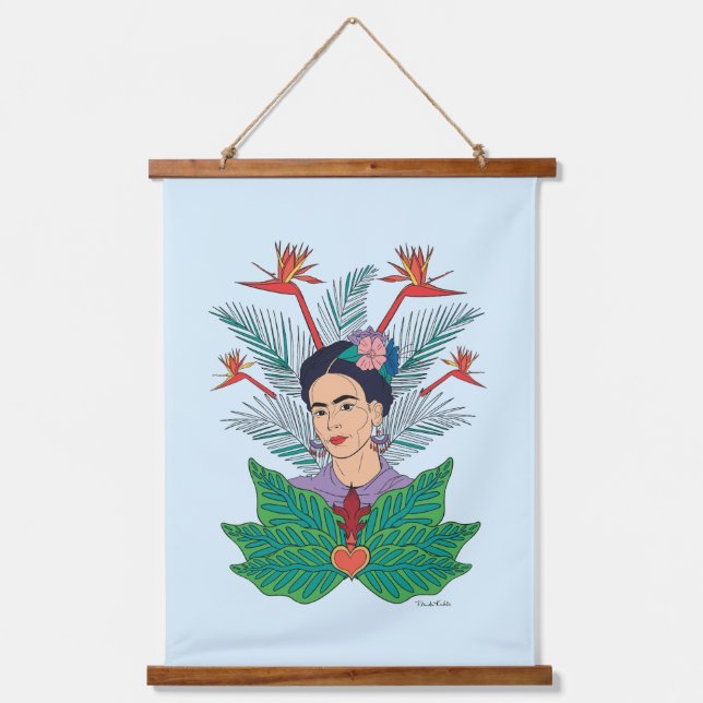 Frida Kahlo | Birds of Paradise Floral Graphic Hanging Tapestry (Front)