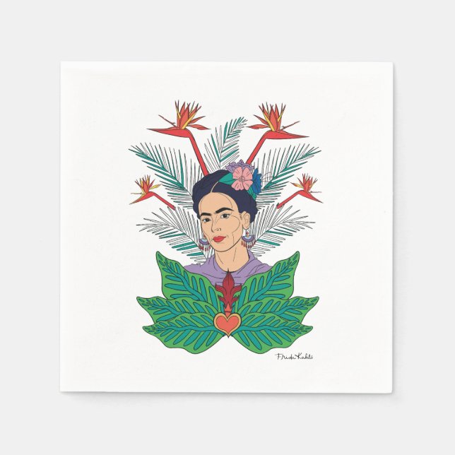 Frida Kahlo | Birds of Paradise Floral Graphic Napkin (Front)