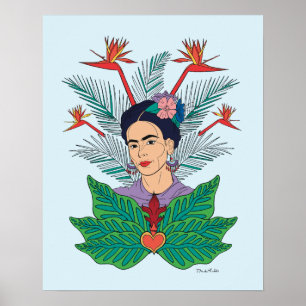 Frida Kahlo Birds of Paradise Floral Graphic Poster