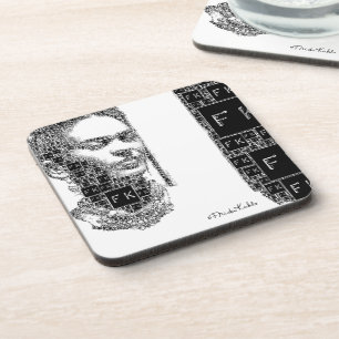 Frida Kahlo Black and White Portrait Coaster