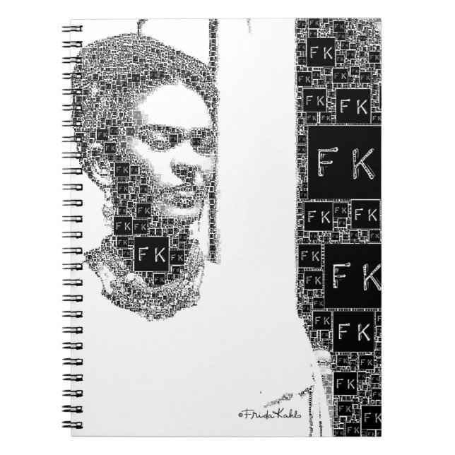 Frida Kahlo Black and White Portrait Notebook (Front)