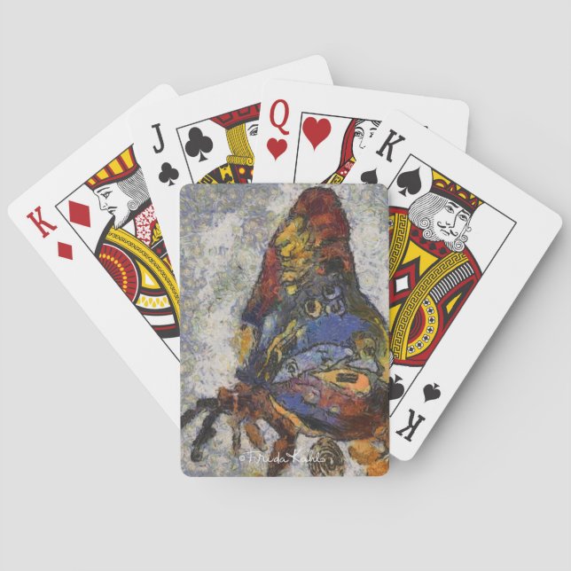 Frida Kahlo Butterfly Monet Inspired Playing Cards (Back)