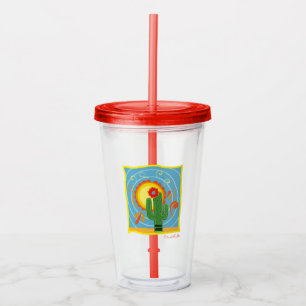 Frida Kahlo Cactus Graphic Acrylic Tumbler