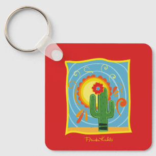Frida Kahlo Cactus Graphic Key Ring
