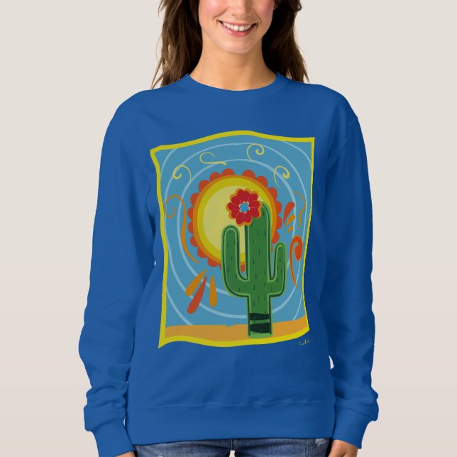 Frida Kahlo Cactus Graphic Sweatshirt (Front)