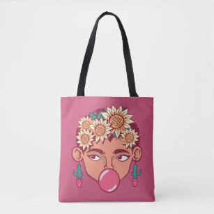 Frida Kahlo Cartoon Tote Bag