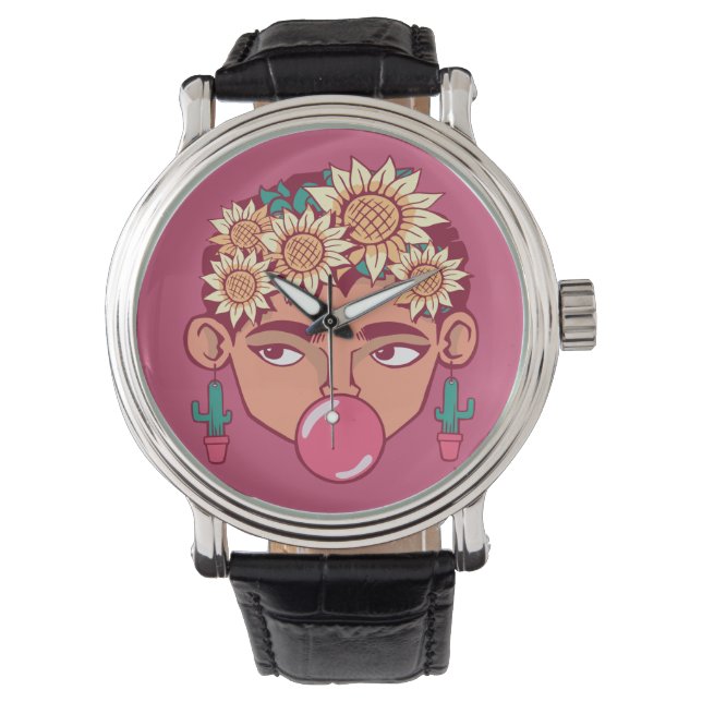 Frida Kahlo Cartoon Watch (Front)