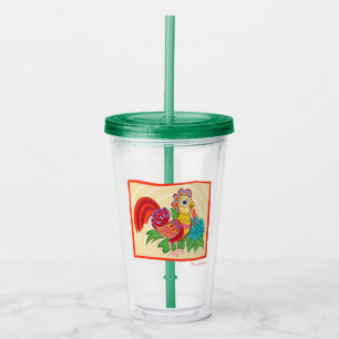 Frida Kahlo Chicken Graphic Acrylic Tumbler