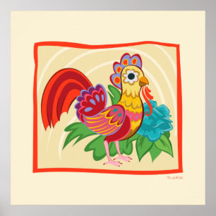 Frida Kahlo Chicken Graphic Poster