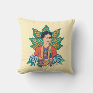 Frida Kahlo Colorful Floral Graphic Cushion