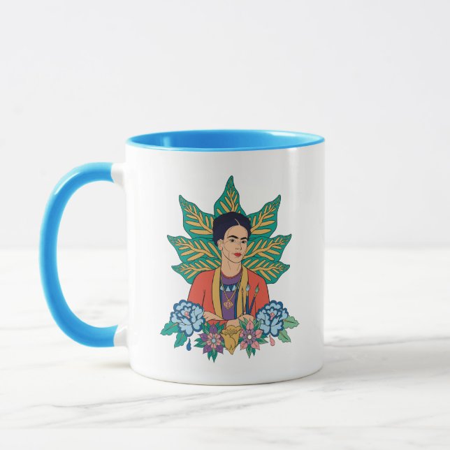 Frida Kahlo Colourful Floral Graphic Mug (Left)