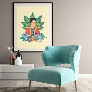 Frida Kahlo Colourful Floral Graphic Poster