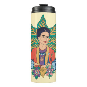 Frida Kahlo Colourful Floral Graphic Thermal Tumbler