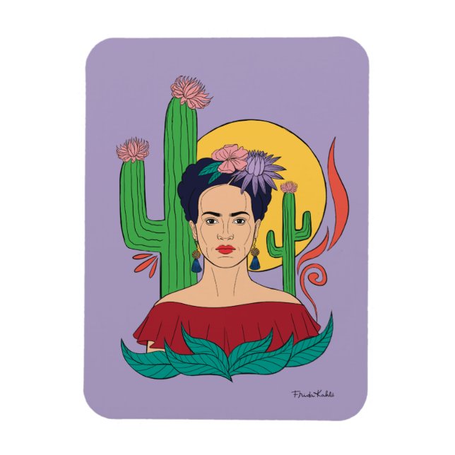Frida Kahlo Desert Graphic Magnet (Vertical)