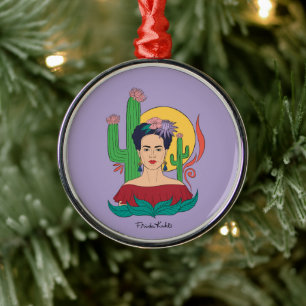 Frida Kahlo Desert Graphic Metal Ornament