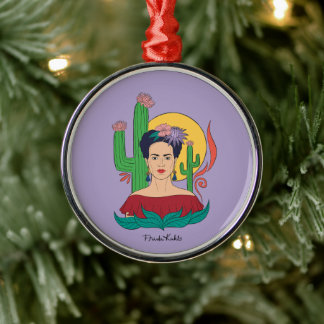 Frida Kahlo Desert Graphic Metal Ornament