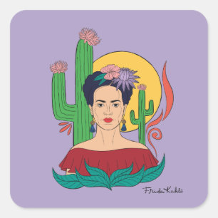 Frida Kahlo Desert Graphic Square Sticker