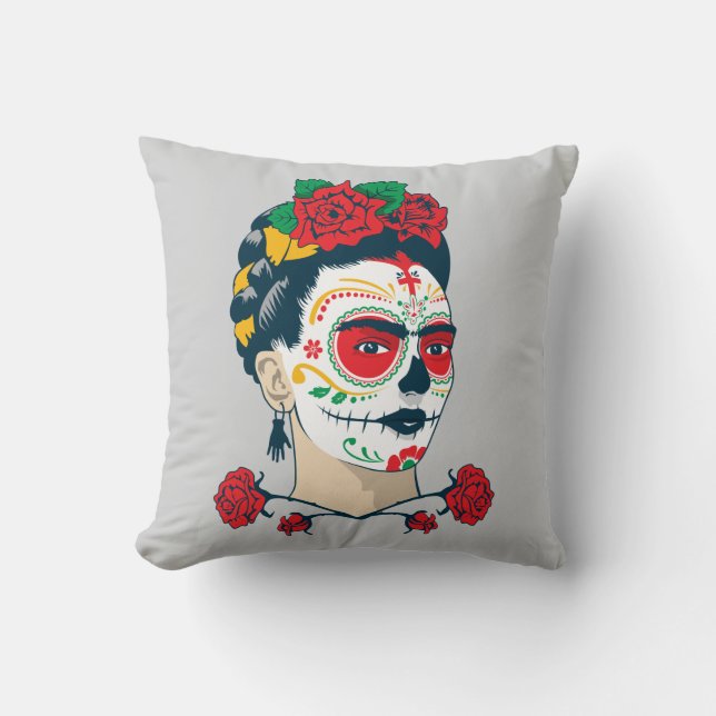 Frida Kahlo | El Día de los Muertos Cushion (Front)