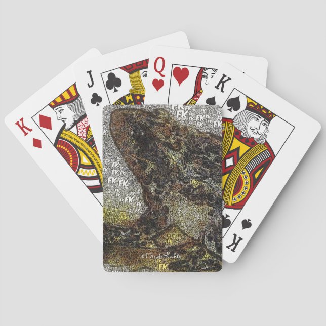 Frida Kahlo FK-Style Frog Painting Playing Cards (Back)