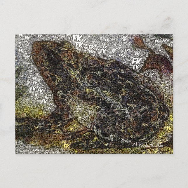 Frida Kahlo FK-Style Frog Painting Postcard (Front)