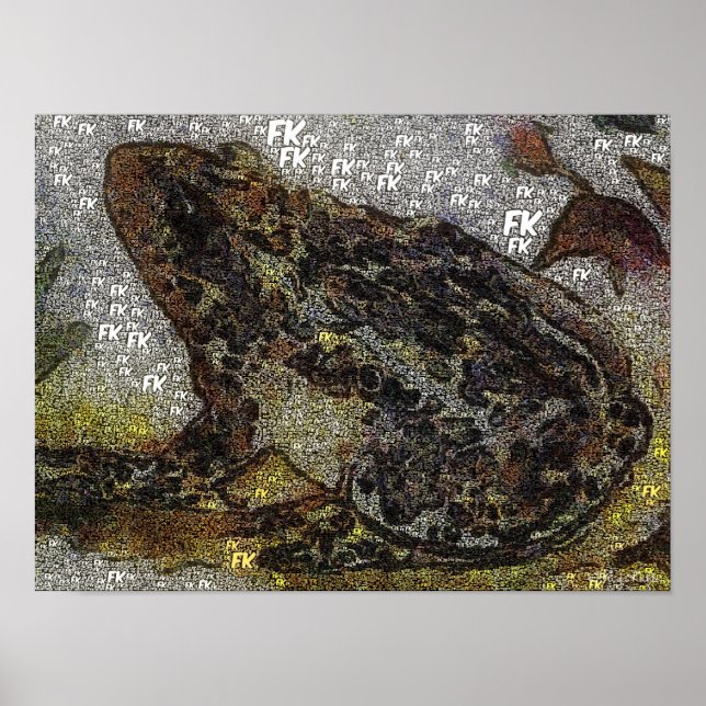 Frida Kahlo FK-Style Frog Painting Poster (Front)