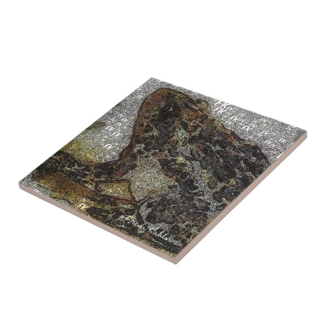 Frida Kahlo FK-Style Frog Painting Tile (Side)