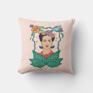 Frida Kahlo Floral Frame Graphic Cushion