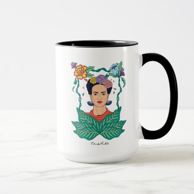 Frida Kahlo Floral Frame Graphic Mug (Right)