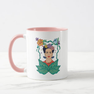 Frida Kahlo Floral Frame Graphic Mug