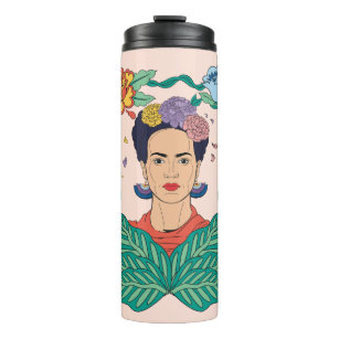 Frida Kahlo Floral Frame Graphic Thermal Tumbler