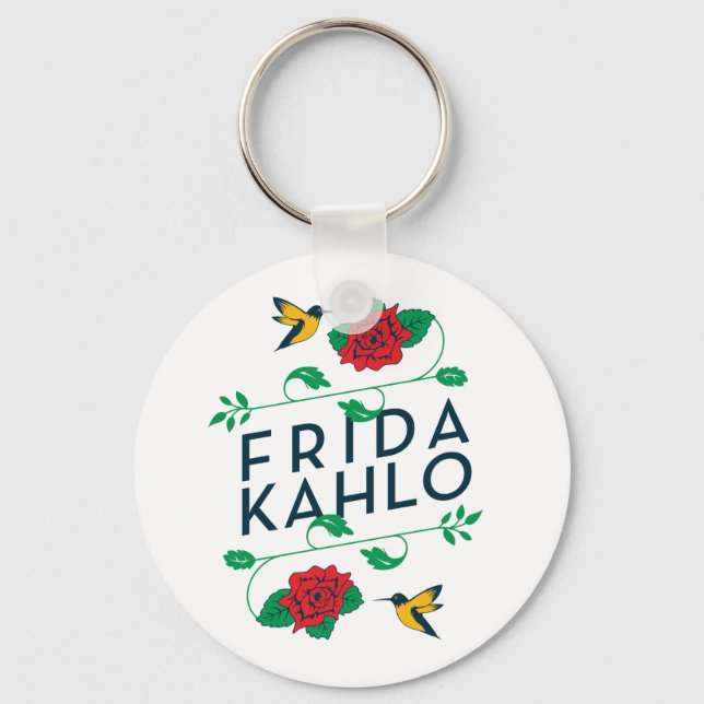 Frida Kahlo | Floral Typography Key Ring (Front)