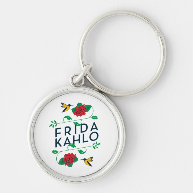 Frida Kahlo | Floral Typography Key Ring (Front)