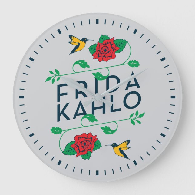 Frida Kahlo | Floral Typography Large Clock (Front)
