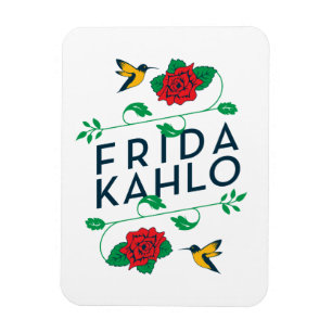 Frida Kahlo Floral Typography Magnet