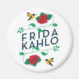Frida Kahlo Floral Typography Magnet