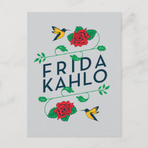 Frida Kahlo Floral Typography Postcard