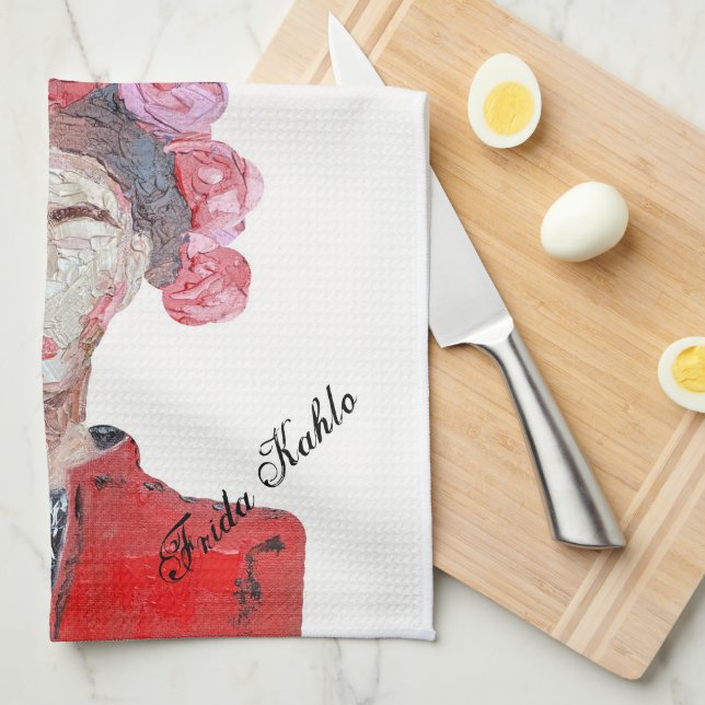 Frida Kahlo Freedom Woman Colourful Original Face Tea Towel (Quarter Fold)