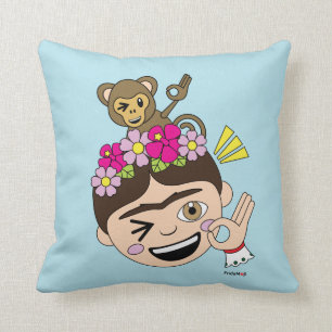 Frida Kahlo   FridaMoji - A OK Cushion