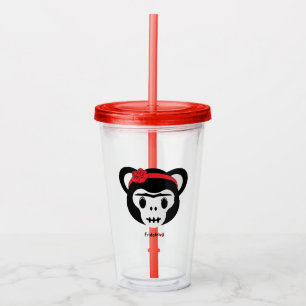 Frida Kahlo FridaMoji - Day of the Dead Monkey Acrylic Tumbler