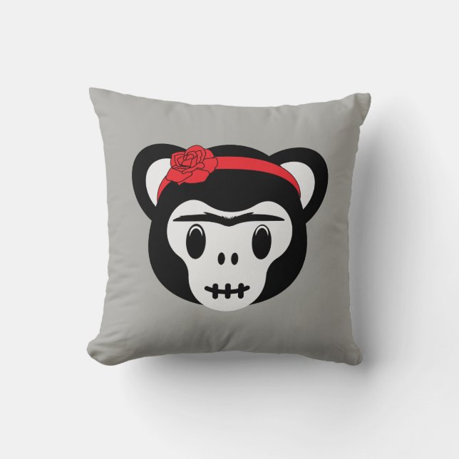 Frida Kahlo | FridaMoji - Day of the Dead Monkey Cushion (Front)