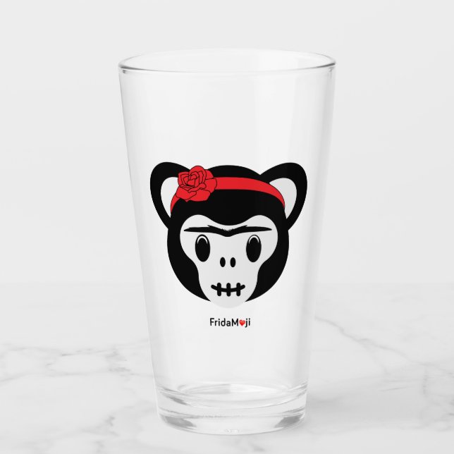 Frida Kahlo | FridaMoji - Day of the Dead Monkey Glass (Front)